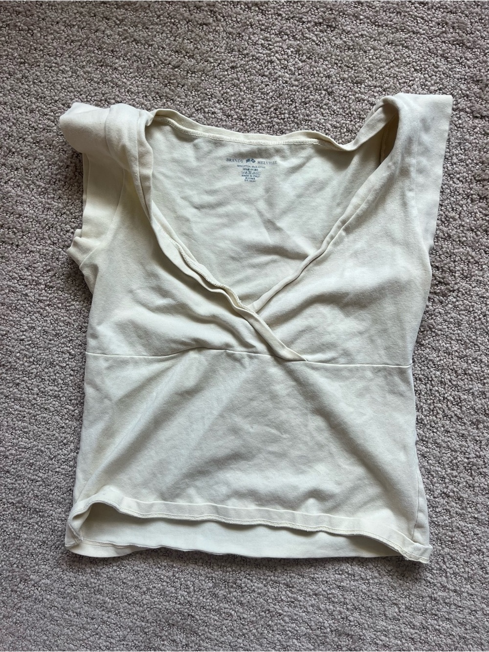 brandy melville v neck yellow top